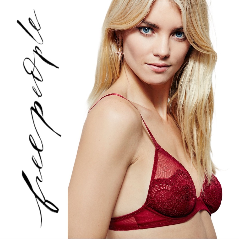FREE PEOPLE Intimates Triangle Bra Berry Wine